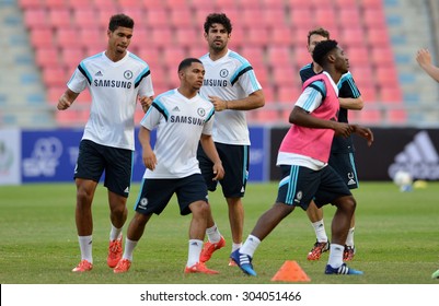 BANGKOK THAILAND MAY 29: Diego Costa Of Chelsea In Action During The Pre-match Training Session At Rajamangala Stadium On May 29,2015 In Thailand.