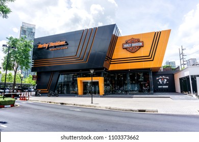Bangkok, Thailand - May 30, 2018 : Building shop and office of Harley-Davidson In Bangkok, Thailand