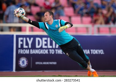 BANGKOK THAILAND MAY 30:Mitchell Beeney (GK) Of Chelsea In Action During The Singha Chelsea Fc. Celebration Match Thailand All-Stars And Chelsea FC At Rajamangala Stadium On May 30,2015 In Thailand.