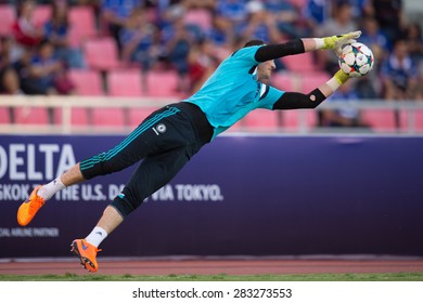 BANGKOK THAILAND MAY 30:Mitchell Beeney (GK) Of Chelseafor The Ball During The Singha Chelsea Fc. Celebration Match Thailand All-Stars And Chelsea FC At Rajamangala Stadium On May 30,2015 In Thailand.