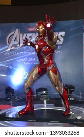 Bangkok, Thailand - May 4, 2019: The Statue Of Ironman From A Marvel Superhero Movie Avengers 4: Endgame Displays At The Theater