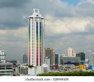 Bangkok, Thailand - Nov 10, 2015. View of Baiyoke 1 building in Bangkok city at sunny day. Bangkok is the capital and largest city in Thailand.