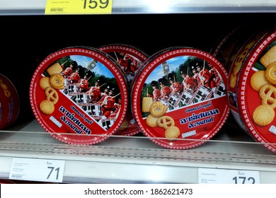 Bangkok, Thailand - Nov 20,2020 : The Imperial Cookies And Arsenal Cookie Are Famous Selling For New Year Celebration Presents.