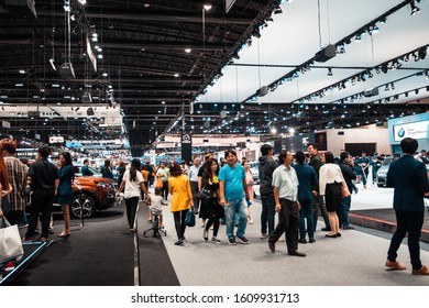 Bangkok, Thailand, Nov 29, 2019 - A Lot Of People Visiting In Motor Exhibition Which Held In Impact Arena Hall 