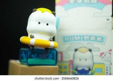 Bangkok, Thailand - November 1, 2021 : A Cute Toy Of Star Moly Tuo Tuo Wonder Ride Series Figure Blind Box From Miniso