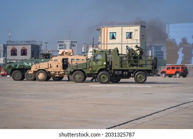 Bangkok, Thailand - November 18, 2019 : Demonstration Showcase The Capability Of The Royal Thai Armed Forces And Disaster Relief Agency At Defense And Security 2019 Impact Exhibition Center Thailand.