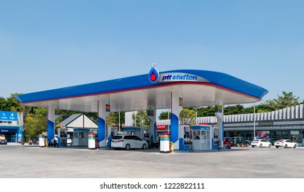 BANGKOK, THAILAND - November 5, 2018 : PTT Gas Station on Nov 5, 2018 in Thailand. PTT is a Thai state-owned SET-listed oil and gas company which owns extensive submarine gas pipelines in the Gulf of 