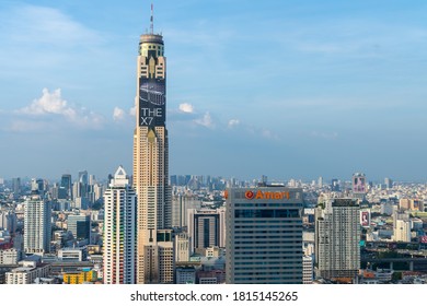 Bangkok, Thailand - October 15,2019 : Baiyoke Tower II view downtown cityscape skyscraper hotel in City modern buildings landmark in Bangkok Thailand.