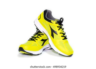 BANGKOK, THAILAND - October 2,2016: Diadora new ultra boost sports shoes for running - illustrative editorial
