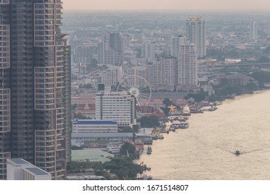 Bangkok, Thailand - October 26, 2019: View of Asiatique the riverfront that a shopping area in Bangkok, Thailand.