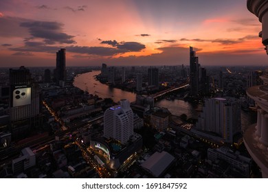 Bangkok, Thailand - October 26, 2019: View of Bangkok cityscape from Lebua at State tower.