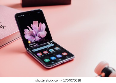 BANGKOK THAILAND : Samsung launch The New Galaxy Samsung Galaxy Z Flip on February 13 ,2020 bangkok ,thailand