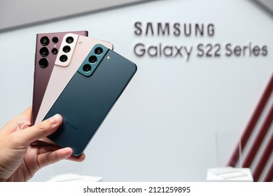 BANGKOK THAILAND : Samsung launch The New Galaxy Samsung Galaxy S22 Series (S22,S22+,S22 Ultra) on February 10 ,2022 bangkok ,thailand
