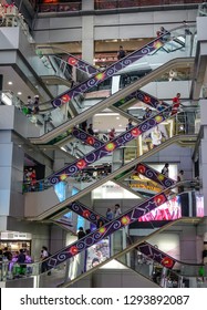 Bangkok, Thailand - Sep 16, 2018. Moving Escalators At MBK Shopping Mall. In 2017, According To The IMF, Thailand Had A GDP Of 15.450 Trillion Baht (USD 455 Billion).