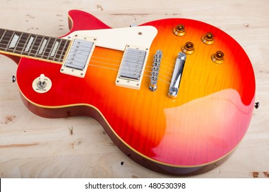 Bangkok Thailand - Sep 9, 2016: Illustrative Editorial Photo Of A Bright Red Gibson Les Paul Custom Guitar 