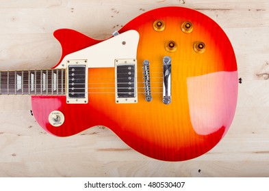 Bangkok Thailand - Sep 9, 2016: Illustrative Editorial Photo Of A Bright Red Gibson Les Paul Custom Guitar 