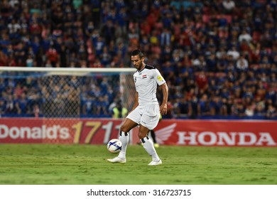 BANGKOK THAILAND SEP8:Ali Adnan Kadhim Of Iraq In Action During The Fifa World Cup Group F Qualifying Match Between Thailand And Iraq At Rajamangala Stadium On September 8,2015 In Thailand.