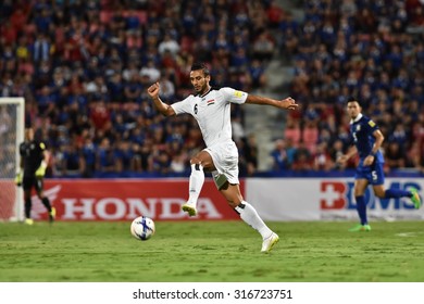 BANGKOK THAILAND SEP8:Ali Adnan Kadhim Of Iraq In Action During The Fifa World Cup Group F Qualifying Match Between Thailand And Iraq At Rajamangala Stadium On September 8,2015 In Thailand.