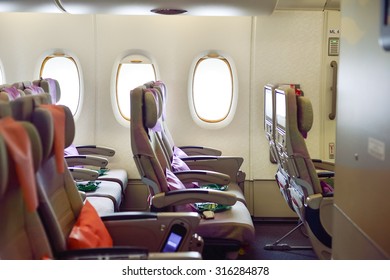 Emirates Airbus A380 Economy Class Seats Images Stock Photos