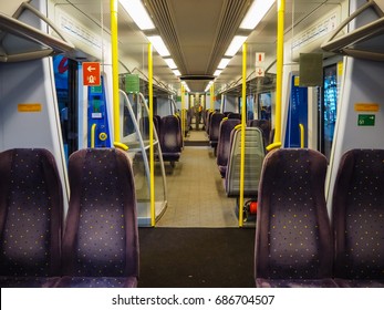 Bangkok, Thailand - September 20, 2016 : Inside Of The Express Way Of Suvarnabhumi Airport Rail Which Is Currently Unavailable.