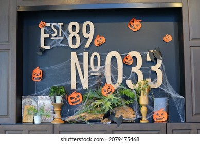 Bangkok, Thailand – September 21, 2021: The Coffee Club Halloween Decoration in Bangkok, Thailand, Asia