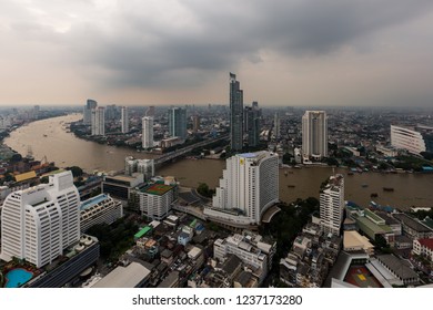 Bangkok, Thailand - September 5, 2018: View of Bangkok cityscape from Lebua at State tower.