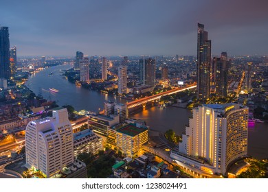 Bangkok, Thailand - September 5, 2018: View of Bangkok cityscape from Lebua  at State tower.