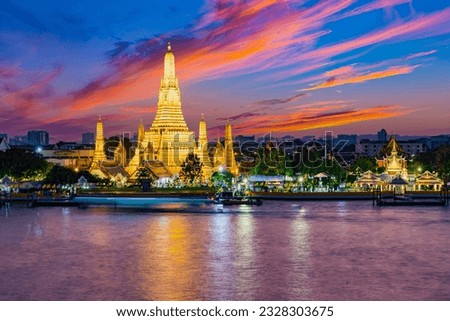 Bangkok, Thailand Wat Arun  temple at sunset