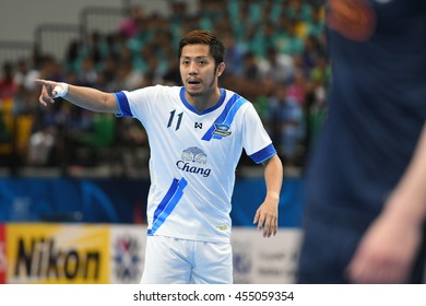 BANGKOK THAILAND-JULY15:Jetsada Chudech Of Chonburi Bluewave In Action During AFC FUTSAL CLUB CHAMPIONSHIP 2016 Match Chonburi Bluewave And Vic Vipers FC At Bangkok Arena Stadium On July15,2016