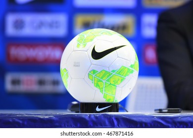 BANGKOK THAILAND-JULY15:The Ball During AFC FUTSAL CLUB CHAMPIONSHIP 2016Match Chonburi Bluewave And Nagoya Oceans At Bangkok Arena Stadium On July15,2016
