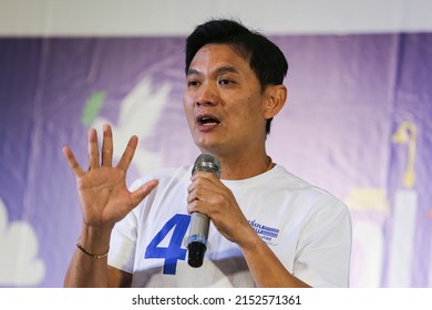 Bangkok, Thailand-May 3, 2022: Democrat Party Candidate Suchatvee Suwansawat Speaks In A Public Forum For Bangkok Governor Election