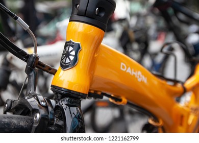 dahon folding bike yellow