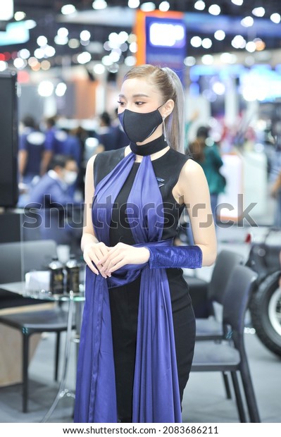 BANGKOK-november 30  pretty\
moter expo at The 38nd Motor expo 2021 on november 30, 2021 in\
Bangkok,\
Thailand