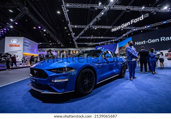 Bangkok,Thailand 03-25-2022 : Ford cars are shown\
at the Bangkok International Motor Show\

