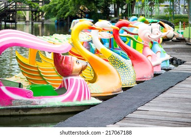 BANGKOK,THAILAND - AUGUST 31: The Paddle Boats At Siam Park City On August 31, 2014. In Bangkok ,Thailand