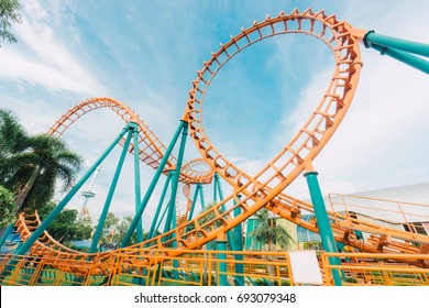 BANGKOK,THAILAND - AUGUST 8,2017 : Amusement Park Rides At Siam Park City In Bangkok