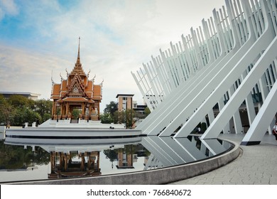 BANGKOK,THAILAND :Building With Sunset At The Rangsit University