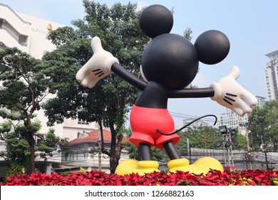 Bangkok/Thailand - December 22th, 2018. Mickey Mouse figure for Celebration of Mickey Mouse's 90th Anniversary at KING POWER Rangnam