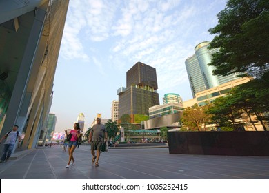 Bangkok,Thailand, - February 28, 2018 : Front view of Central World at shopping mall landmark of Capital on Ratchaprasong Road Bangkok., Thailand 