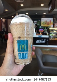 BANGKOK,THAILAND - JULY 13,2019 : Coke Feozen Float In McDonald’s Restaurant At Shop Thailand.