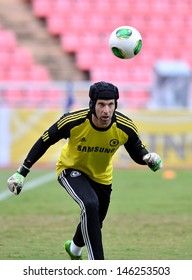 BANGKOK,THAILAND- JULY 16: Peter Cech In Action During A Chelsea FC Training Session At Rajamangala Stadium On July 16, 2013 In Bangkok, Thailand.