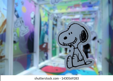 Bangkok/Thailand - June 16th, 2019. Snoopy Smile Funny Face Cute Peanuts Comics Character Paperwork With Colorful Background At Department Store. Snoopy Is Charlie Brown's Beagle Dog In The Comic.