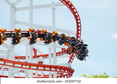 BANGKOK,THAILAND - MAY 11: The Roller Coaster Track At Dream World On May 11, 2014. In Bangkok ,Thailand