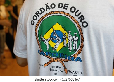BANGKOK,THAILAND- NOVEMBER 2: View of Cordao De Ouro Capoeira Group Logo on Capoeira T-Shirt on November 2,2019