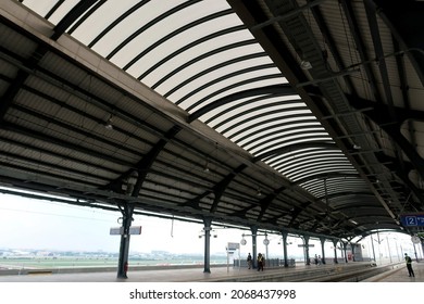 Bangkok,Thailand - October30,2021 - Don Muang Station , A Station Of SRT Red Line Suburban Railway System Which  Serve The Greater Bangkok Metropolitan, Connected To Don Muang Airport