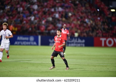 BANGKOK-THAILAND-12APR,2017:Chanathip Songkrasin Player Of SCG Muangthong In Action During AFC Competition Between MTUTD And Ulsan Hyundai At SCG Stadium,Thailand