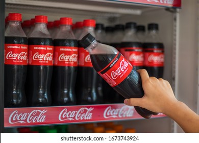 Bangkokthailand1632020popular Soft Drink Coke Bottle Showing Stock ...