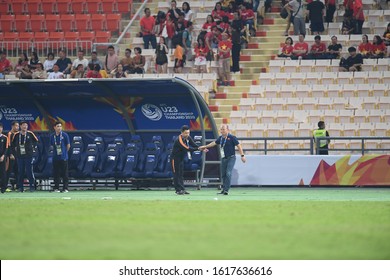 Bangkok-Thailand-16JAN2020:Park Hang Seo Head Coach Of Vietnam In Action During AFC U23 Championship 2020 Between Vietnam Against DPR Korea At Rajamankala Stadium,thailand