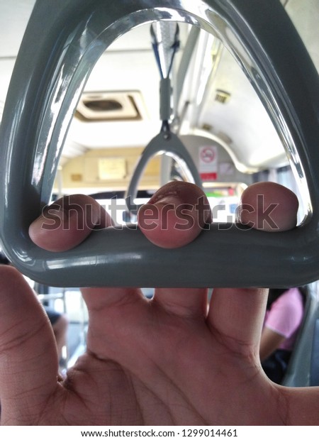 Bangkok,Thailand,January 26,2019\
Equipment for hold\
the pole while in the\
bus
