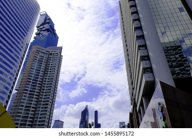 BANGKOK/THAILAND-JULY 16 2019;Office building,shopping mall in the heart of the capital, a landmark and a business district in Bangkok.